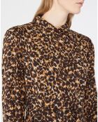 Robe Agathe léopard marron